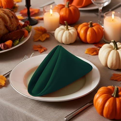 Utopia Home [24 Pack, Hunter Green] Cloth Napkins 20x20 Inches, 100% Polyester Dinner Napkins with Hemmed Edges, Washable Napkins Ideal for Parties, Weddings and Dinners - Image 5