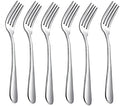 HornTide 6-Piece Dinner Forks Set 4 Tines Table Fork Flatware Stainless Steel Mirror Polishing 7-Inch 18cm, Ideal for Home, Kitchen and Restaurant by HornTide