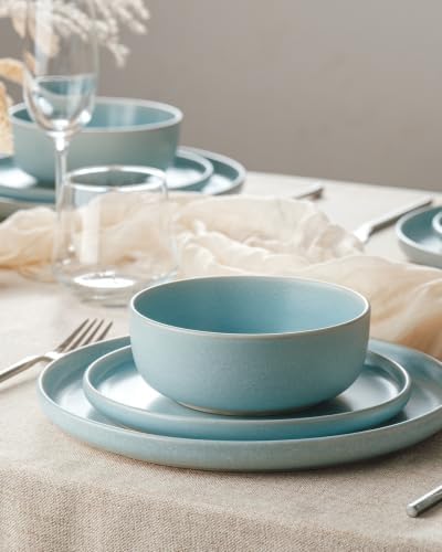 Famiware Milkyway 16-Piece Stoneware Dinnerware Set, Light Blue - Image 3