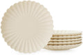 WENSHUO Daisy Plates Set of 6, 6.7-inch Round, Matte Crème (Appetizer Plate)