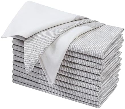 Taupe Cotton Cloth Napkins Set of 12, 18x18 Inch by Palisa