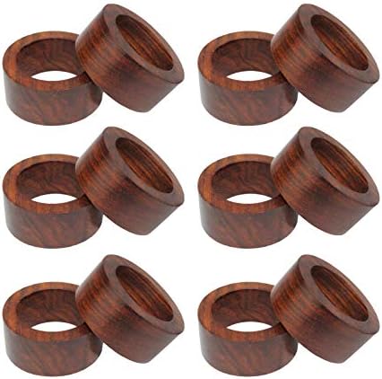 COTTON CRAFT Solid Wood Napkin Rings - Set of 12 Classic Napkin Rings by COTTONCRAFT