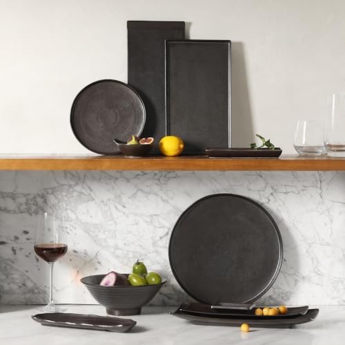 Ceramic Appetizer Plates, 8 Inch Dessert Plates/Salad Plate, Small Dinner Plates for Snacks, Side Dishes, Round Serving Plates (4, Dark Brown) - Image 5