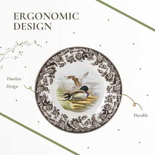 Spode Woodland Mallard Wildlife 8" Salad Plate - Fine Earthenware, Dishwasher & Microwave Safe, Made in England - Seasonal Dinnerware for Holiday, Rustic, & Countryside Table Settings - Image 6