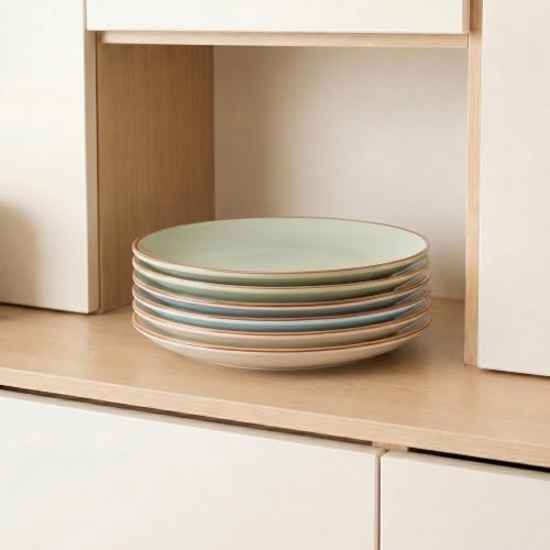 Dinner Plates Set of 6, 10 Inch Scratch Resistant Ceramic Plates, Pasta Plate, Salad Plate, for Main Course, Dishwasher and Microwave Safe, Cold Multicolor - Image 7