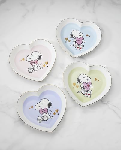 Lenox Snoopy Valentine's Day 4-Piece Heart Plates, Dessert Plate Set for 4 - Image 6