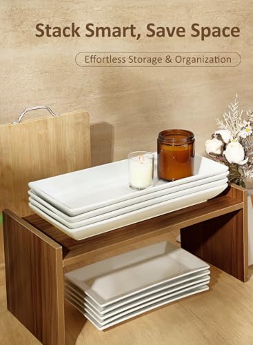 14” Large Porcelain Serving Platters, White Serving Plates Set of 4 - Image 6