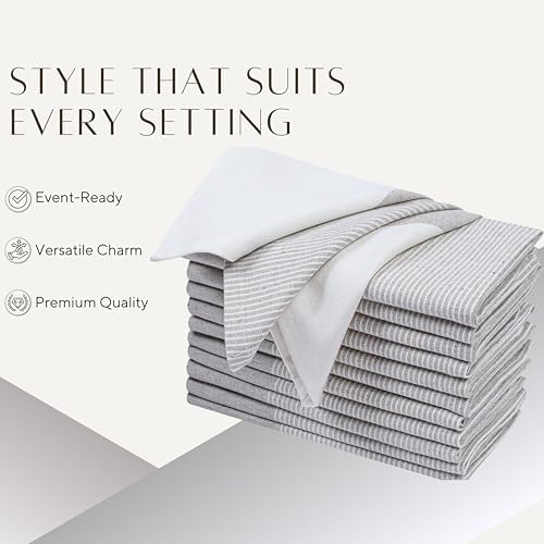 Taupe Cotton Cloth Napkins Set of 4, 18x18 Inch - Image 3