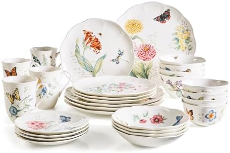 Lenox Butterfly Meadow Porcelain 28-Piece Dinnerware Set for 4 by Lenox