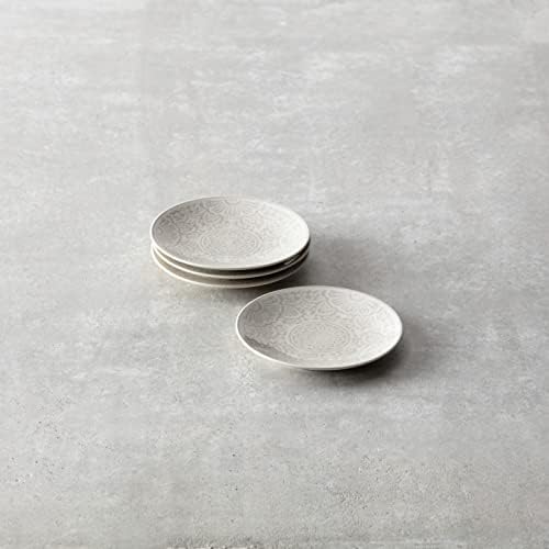 Fortessa Havana Vitrified China Coupe Rimless Plate 4 Pack, Gray, Bread and Butter Plate, 6.25 Inch - Image 2