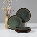 HaWare Stoneware Salad Plates Set of 6, 7.9” Heavy Duty Ceramic Plates, Reactive Glaze Dinnerware for Home Restaurant, Chip and Scratch Resistant, Microwave and Dishwasher Safe, Reactive Moss Green by HaWare