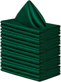 Aneco 16 Pack Square Satin Napkin Bright Silk Table Napkin Soft Smooth Fabric Table Napkin for Wedding Banquet Party Decoration, Forest Green, 17 x 17 Inch by Aneco