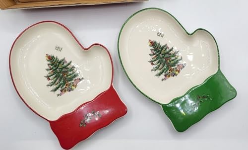 Spode – Christmas Tree – Christmas Tree Mitten Dishes, Set of 2 - Image 3