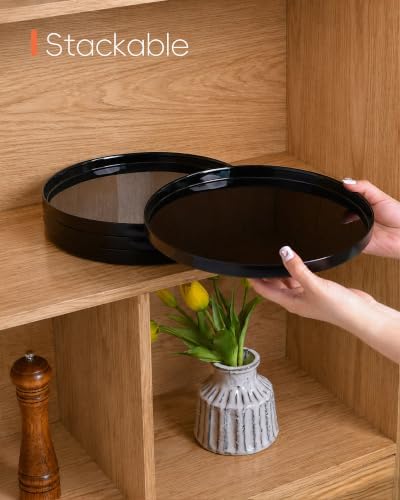 LaGlint 10.5 Inch Dinner Plate Set of 6, Black Opal Glass Plates - Image 3