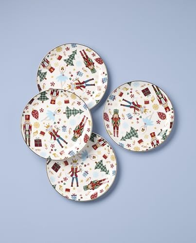 Lenox Nutcracker Ballet Christmas Accent Plates, Appetizer Plate Set for 4 - Image 2