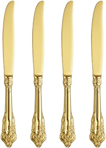 KEAWELL Gorgeous 4-Piece 18/10 Stainless Steel Dinner Knife Set (Gold) by KEAWELL
