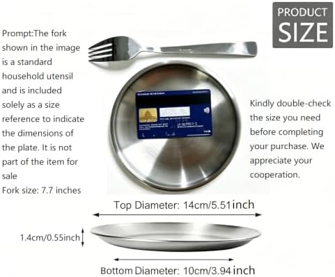 Small Stainless Steel Plates,5 Pcs 5.5 Inchs Metal Plate - Image 2
