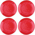 UP Holiday Red Melamine Round Dessert Plates, Small Serving Plates, Christmas Decorations, for Appetizer, Snacks, and Side Dishes, Red, 6 Inch, Set of 4 by UPware