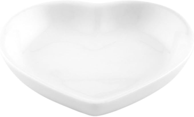 Restaurantware Porcelain Heart Mini Plates, 10 Reusable Dishwasher Safe Plates, 1 oz, Microwavable, Oven-Ready, White, Ideal for Weddings, Appetizer Dessert Plates