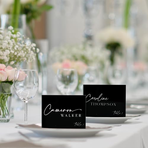 10 Pack Black Rectangle Acrylic Signs With Stand, 3.5x2.7 Inch Blank Black Acrylic Sign with Base, DIY Buffet Food Table Sign Place Cards for Wedding Party Event - Image 4