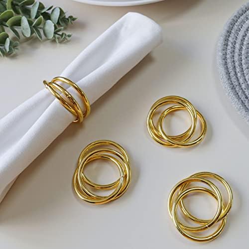 Napkin Rings Set of 8,Gold Napkin Ring Holders for Spring,Wedding,Easter, Birthday,Valentine,Holiday, Hotel, Dinner Party,Christmas and Table - Image 2