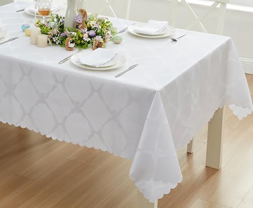 Newbridge Holiday Ribbons Bows White 60 x 144 Rectangle Tablecloth - Image 6