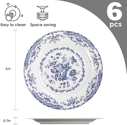 Dessert Plates Set of 6,6 Inch Mini Ceramic Plates - Image 3