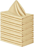 Aneco 16 Pack Square Satin Napkin Bright Silk Table Napkin Soft Smooth Fabric Table Napkin for Wedding Banquet Party Decoration, Champagne, 17 x 17 Inch by Aneco