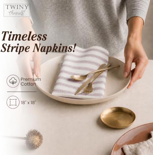 TWINY threads 12 Piece 100% Cotton Cloth Napkins, 18"x18", Burgundy Wine - Image 6