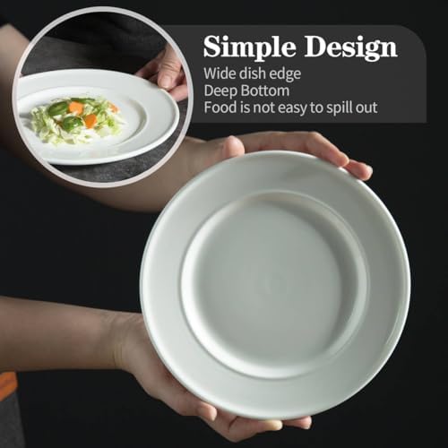 10 Pieces 8 Inch Porcelain Salad Plates, Dessert Dinnerware Sets - Image 3