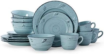Pfaltzgraff Trellis Coastal 16-Piece Dinnerware Set, teal - Image 2