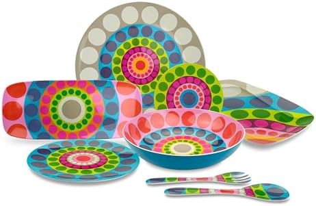 French Bull Plates - 4 Piece Set - 11 inch Melamine Dinner Plate Set - Melamine Dinnerware for Indoor and Outdoor - Dial… - Image 7