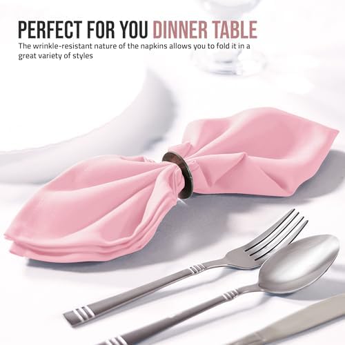 Utopia Home [12 Pack, Pink] Cloth Napkins 20x20 Inches, 100% Polyester - Image 4