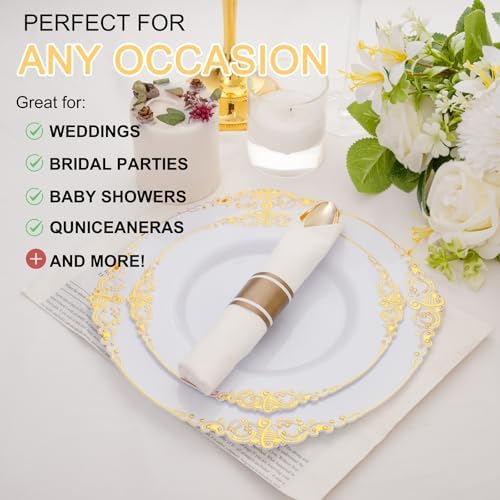 400PCS Gold Wrapped Silverware Disposable Fancy for Parties Weddings - Image 5