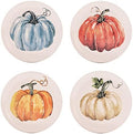 Bico Pumpkin Feast Salad Plates Set of 4, 8.75 Inch Ceramic Dessert Plates for Salad, Appetizer, Side Dishes, Microwave and Dishwasher Safe, Gift for Housewarming and Thanksgiving by Bico