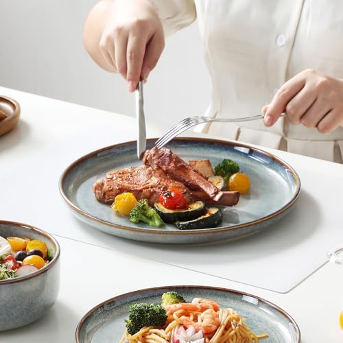 vancasso PLAYA Plates and Bowls Sets, 24 Pieces Light-Blue Dinnerware Sets for Kitchen, Reactive Glaze Dishes Set for 8, Dishwasher and Microwave Safe - Image 5