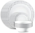 Corelle Delicate Grid 18-Piece Dinnerware Set, Service for 6 by Corelle