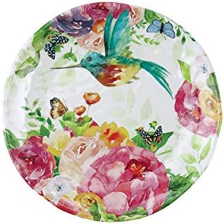 UP Rose Garden Melamine Round Dessert Plates, Small Serving Plates, for Appetizer, Snacks, and Side Dishes, Multicolor, 6 Inch, Set of 4 - Image 3