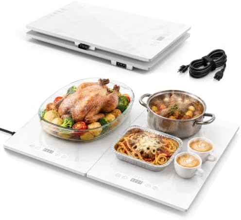 FYY Electric Warming Tray - 2-Panel Food Warmers for Parties Buffet Marble by FYY