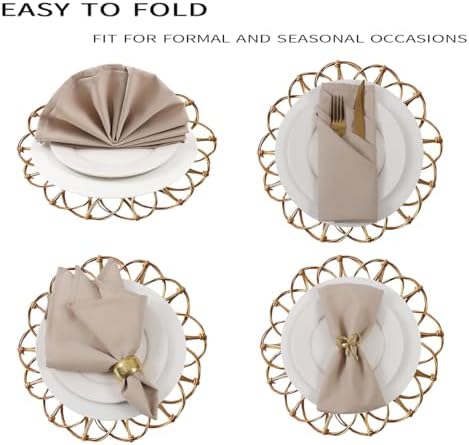 Beige Cloth Napkins Set of 8,Washable,Soft, Wrinkless (Sandy) - Image 4