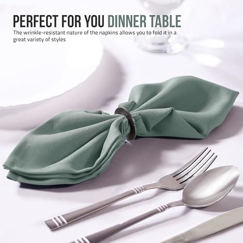 Utopia Home Light Grey Cloth Napkins (12 Pack, 17x17 Inches), Ideal Dinner Napkins for Party, Wedding and Lunch/Dinner - Image 4