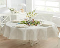 Newbridge Holiday Ribbons Bows Ivory 60 x 84 Oval Tablecloth by HomeBargainsPlus