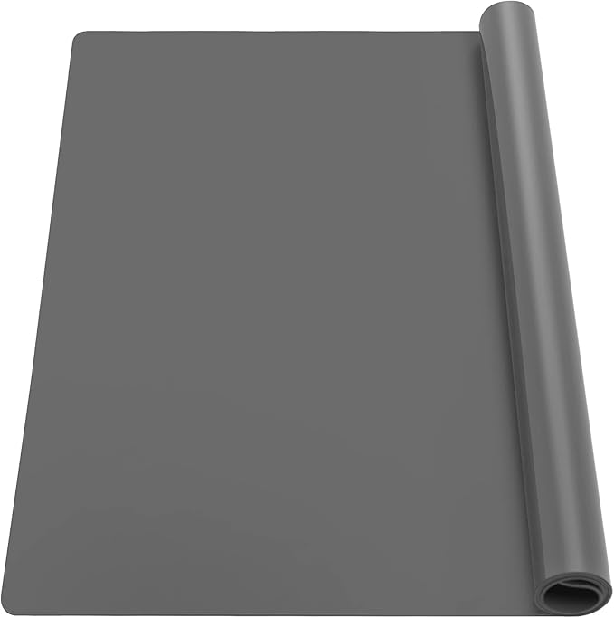 Ewen 27.6x19.5in 2mm Silicone Mats for Kitchen Counter, Thick Heat Resistant Silicone Baking Mat Placemat, Large Glass Top Stove Cover Countertop Protector Pad for Pastry Air Fryer Coffee Maker Art