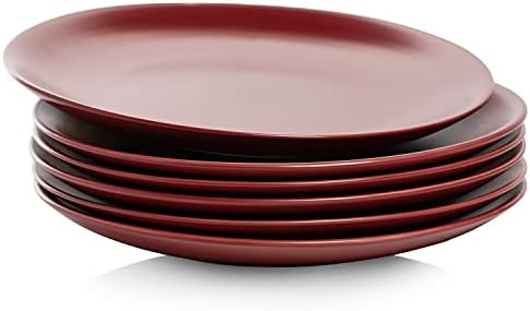10 Strawberry Street Wazee Matte 10.5" Coupe Dinner Plate, Set of 6, Red - Image 2