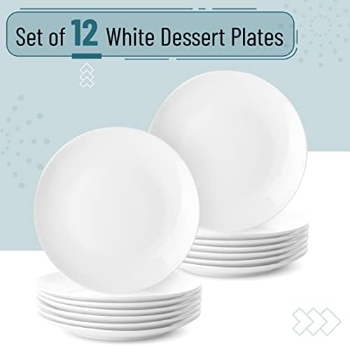 BTaT- White Dessert Plates, 8 inch, Set of 12, Small Plates for Appetizers - Image 2