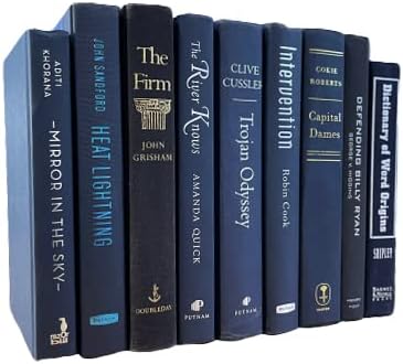 Real Books by Color® (Set of 11, Dark Blue) Decorative Bookshelf Home Decor Shelf Styling Photo Prop