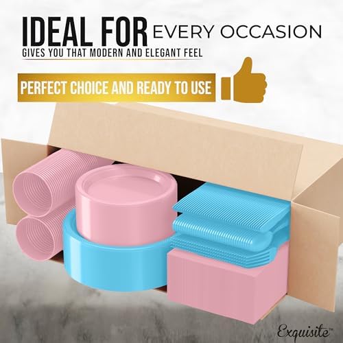 Exquisite 350 Pcs Gender Reveal Plates and Napkins Party Supplies Plate Set - Image 3