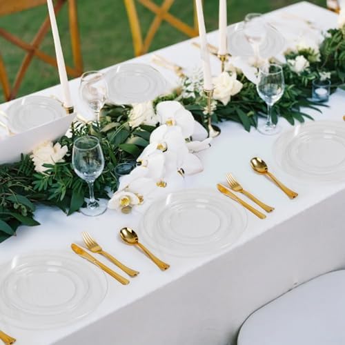 Bestluck 200PCS Clear Plastic Plates, Disposable Plates for 100 Guests - Image 4