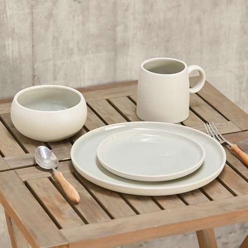 Bico Reactive Glaze Light Grey 7 inch Salad Plates Set, Set of 4, Microwave and Dishwasher Safe, for Salad, Appetizer, Side Dishes, Tapas - Image 5