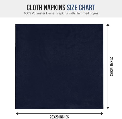 Utopia Home [12 Pack, Navy Blue] Cloth Napkins 20x20 Inches, 100% Polyester - Image 3